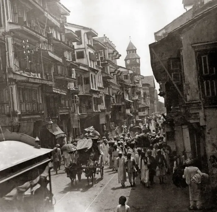 Framed Print : Street scene, Bombay, india, circa 1880s Framed Print : Street scene, Bombay, india, circa 1880s