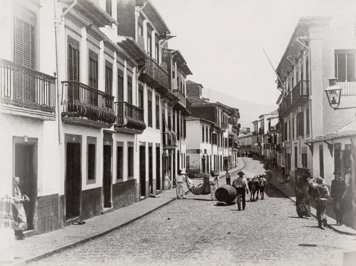 Framed Print : Street scene in Funchal, Madeira, Portugal Framed Print : Street scene in Funchal, Madeira, Portugal