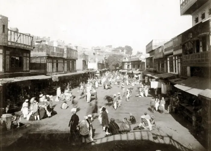 Framed Print : Street scene India, probably Peshawar Framed Print : Street scene India, probably Peshawar