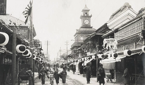 Street scene, Japan, c. 1910, likely Yokohama