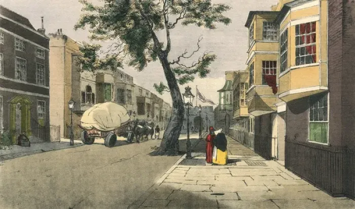 Framed Print : Street Scene / Lami / 1828 / C Framed Print : Street Scene / Lami / 1828 / C