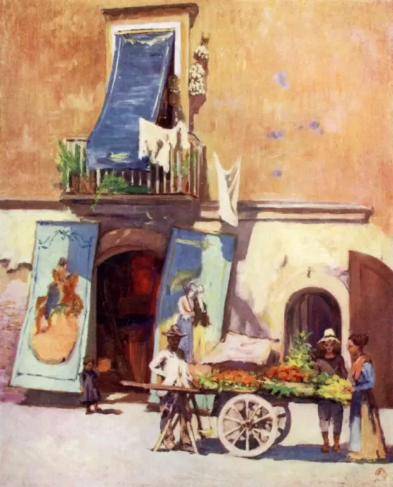 Framed Print : Street Scene, The Marina, Naples Framed Print : Street Scene, The Marina, Naples