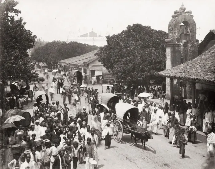 Framed Print : Street scene, probably Bombay, Mumbai, India Framed Print : Street scene, probably Bombay, Mumbai, India