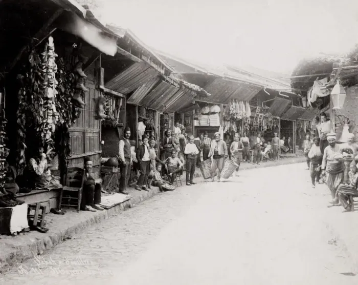 Framed Print : street scene, row of shops, footwear, shoes, Turkey Framed Print : street scene, row of shops, footwear, shoes, Turkey