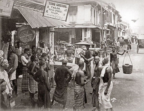 Street scene, Singapore, circa 1880s. Date: circa 1880s