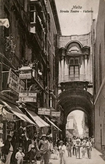 Framed Print : Street scene and Strada Theatre, Valletta, Malta Framed Print : Street scene and Strada Theatre, Valletta, Malta