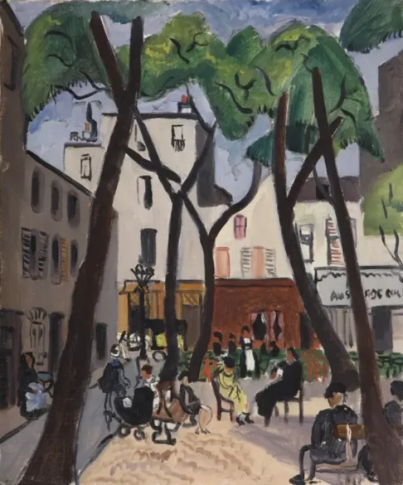 Framed Print : Street Scene with Trees