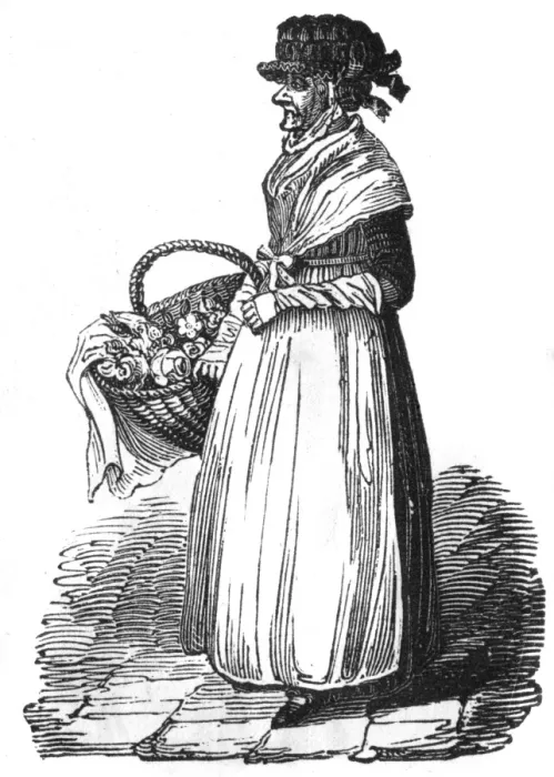 Framed Print : Street seller of flowers, c. 1820 Framed Print : Street seller of flowers, c. 1820