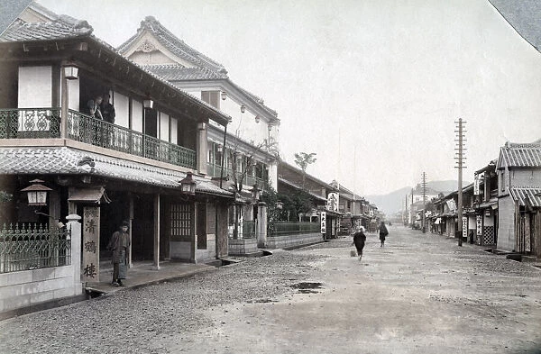 Street in Shizuoka, Japan, c. 1880 s