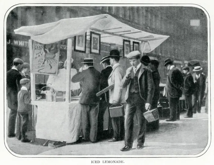 Framed Print : Street stall - iced lemonade 1900 Framed Print : Street stall - iced lemonade 1900
