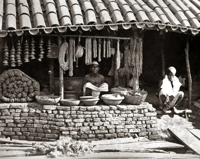 Framed Print : Street store, India, circa 1890 Framed Print : Street store, India, circa 1890