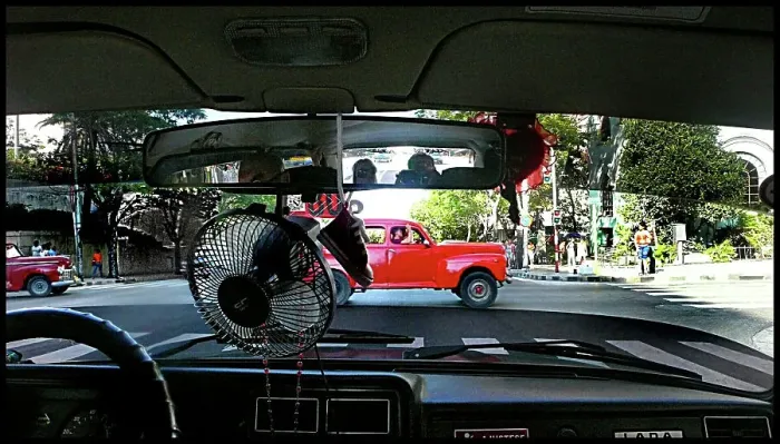 Framed Print : Street from Taxi interior, Havana, Cuba Framed Print : Street from Taxi interior, Havana, Cuba