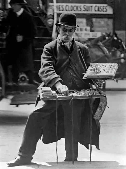 Framed Print : Street trader, London, early 1900s Framed Print : Street trader, London, early 1900s