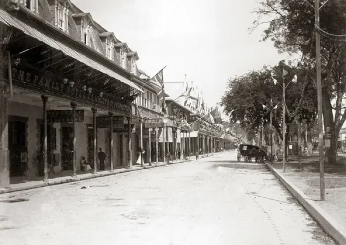 Framed Print : Street view, Port of Spain, Trinidad, West Indies, circa 190 Framed Print : Street view, Port of Spain, Trinidad, West Indies, circa 190