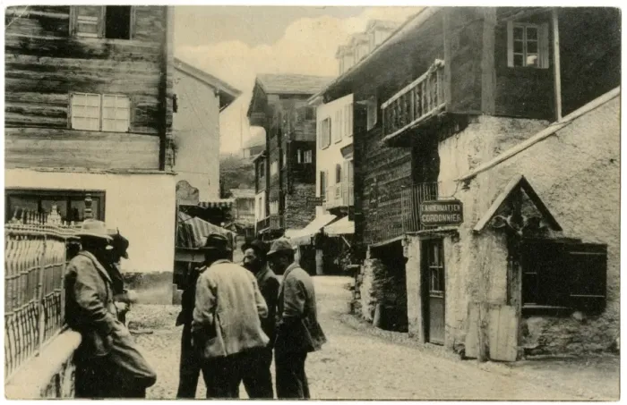 Framed Print : Street in Zermatt, Switzerland - A shoemakers Shop Framed Print : Street in Zermatt, Switzerland - A shoemakers Shop