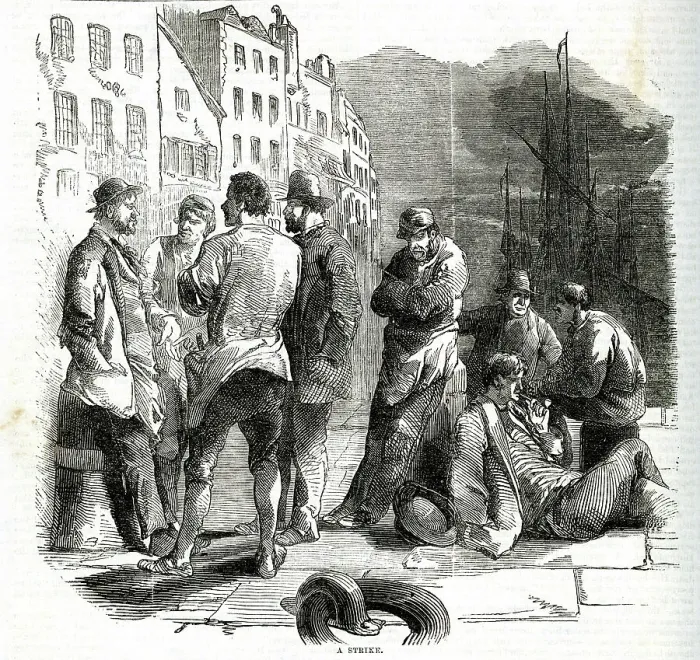 Framed Print : Striking Lancashire Workers