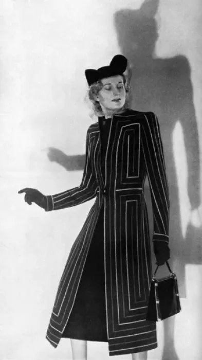 Framed Print : Striped coat from Jays, 1939 Framed Print : Striped coat from Jays, 1939