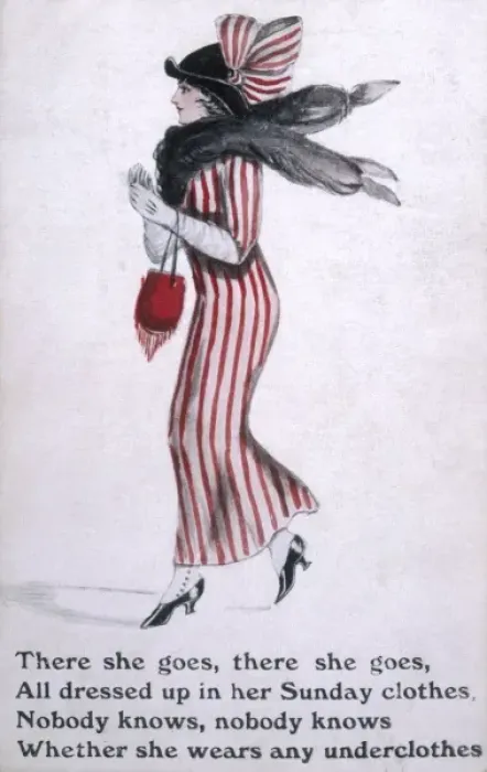 Framed Print : Striped Dress Circa 1918 Framed Print : Striped Dress Circa 1918