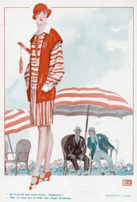 Framed Print : Stripy Summer Frock 1928 Framed Print : Stripy Summer Frock 1928