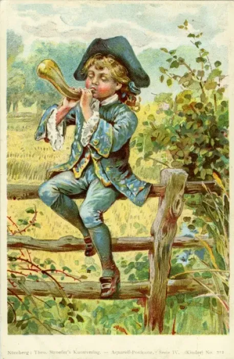 Framed Print : Stroefer. Little Boy Blue. Anon. c. 1900. jpg Framed Print : Stroefer. Little Boy Blue. Anon. c. 1900. jpg