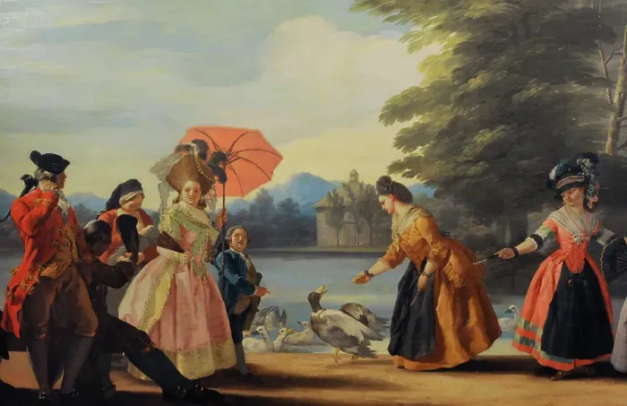 Framed Print : A Stroll beside the Large Pond of El Retiro, 1780 Framed Print : A Stroll beside the Large Pond of El Retiro, 1780