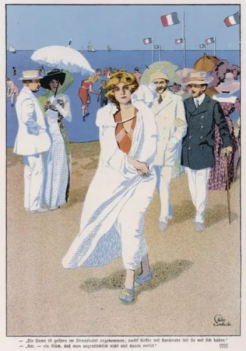 Framed Print : Stroll on Riviera / Blatte Framed Print : Stroll on Riviera / Blatte