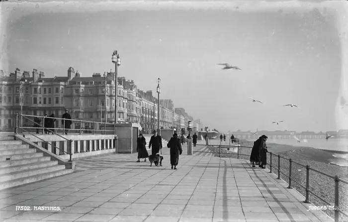 Framed Print : Strolling Along the Hastings Seafront Framed Print : Strolling Along the Hastings Seafront