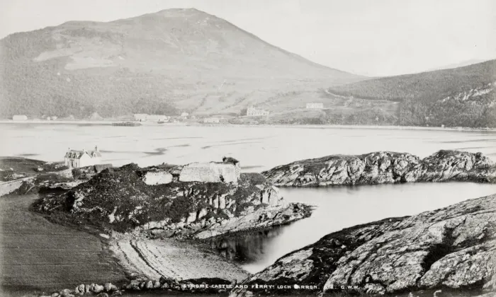 Framed Print : Strome Castle and ferry Loch Carron Scotland Framed Print : Strome Castle and ferry Loch Carron Scotland