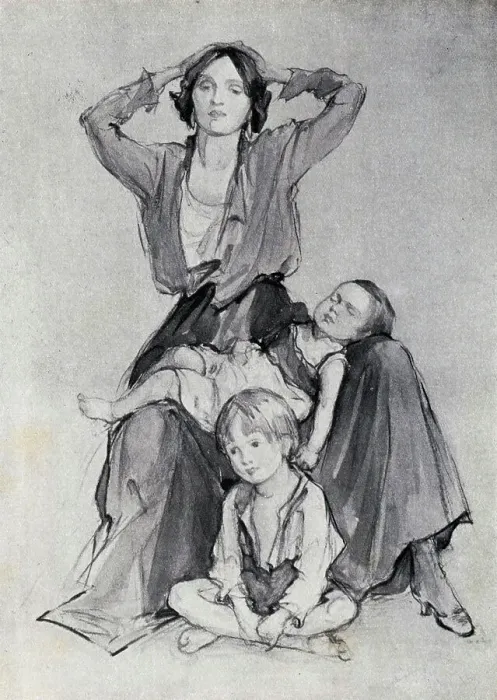 Framed Print : Struth. A watercolour painting, showing an exasperated looking woman Framed Print : Struth. A watercolour painting, showing an exasperated looking woman