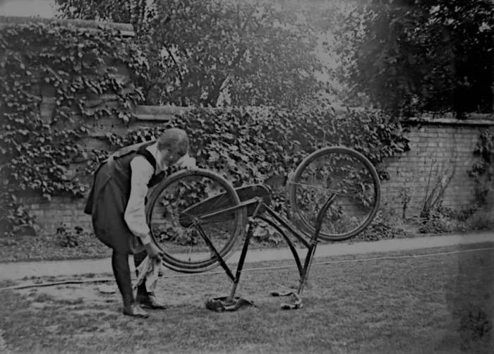 Framed Print : Student cleaning bicycle Framed Print : Student cleaning bicycle