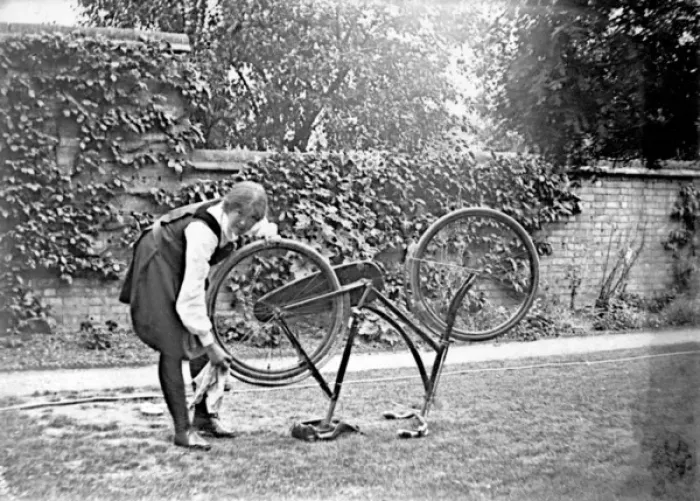 Framed Print : Student cleaning bicycle Framed Print : Student cleaning bicycle