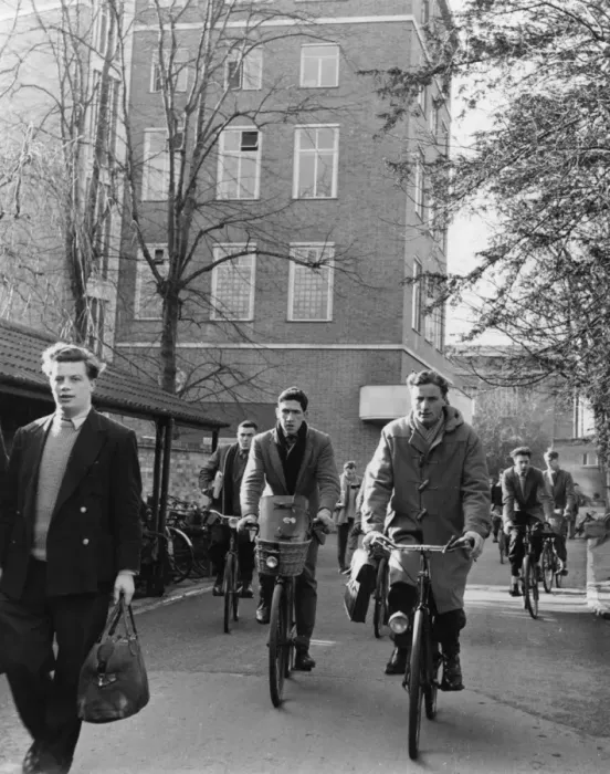 Framed Print : Students on Bicycles Framed Print : Students on Bicycles