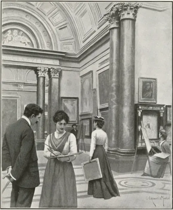 Framed Print : Students Day at the National Gallery, London, 1902 Framed Print : Students Day at the National Gallery, London, 1902