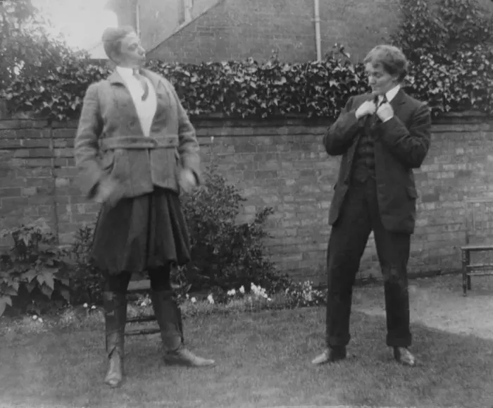 Framed Print : Students dressed as men for play Framed Print : Students dressed as men for play