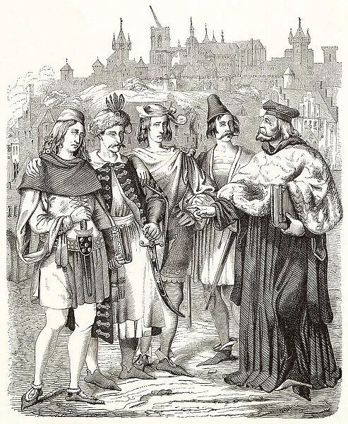 Some students of Prague University (founded 1345) Date: late 14th century