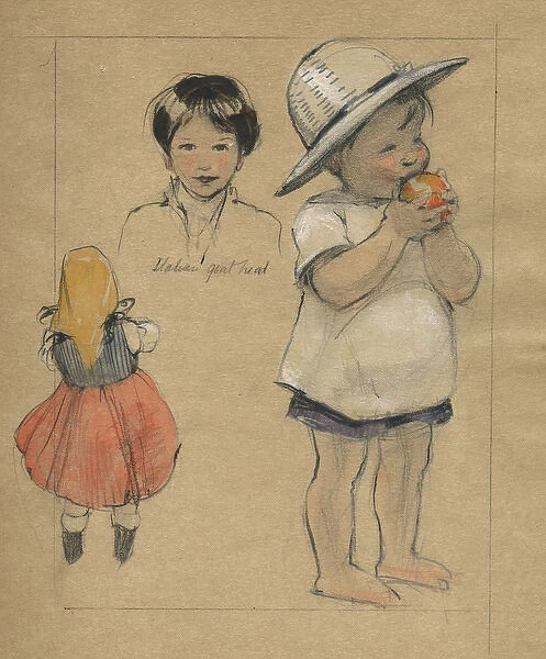 Three studies of children by Muriel Dawson