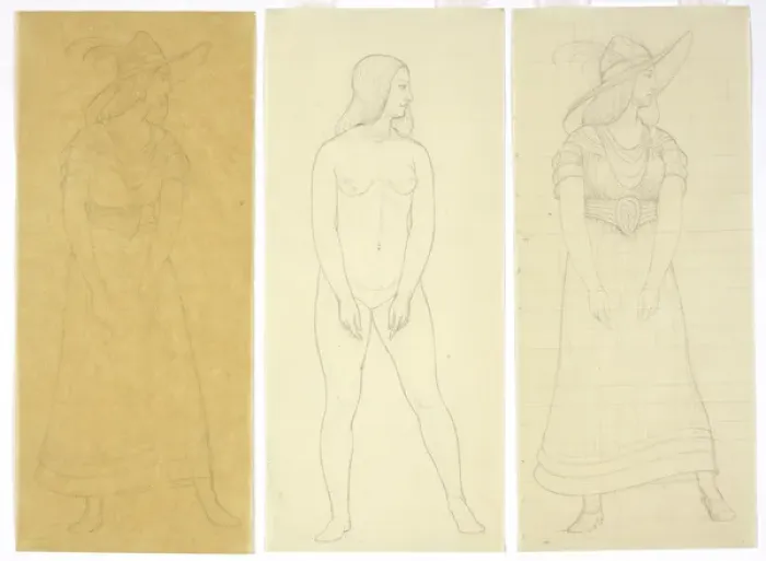 Framed Print : Three Studies for The Rehearsal Framed Print : Three Studies for The Rehearsal