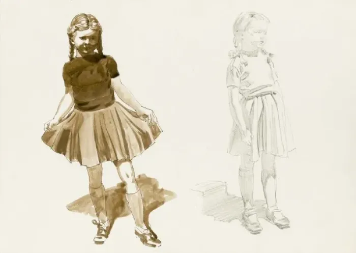 Framed Print : Studies of a young girl Framed Print : Studies of a young girl