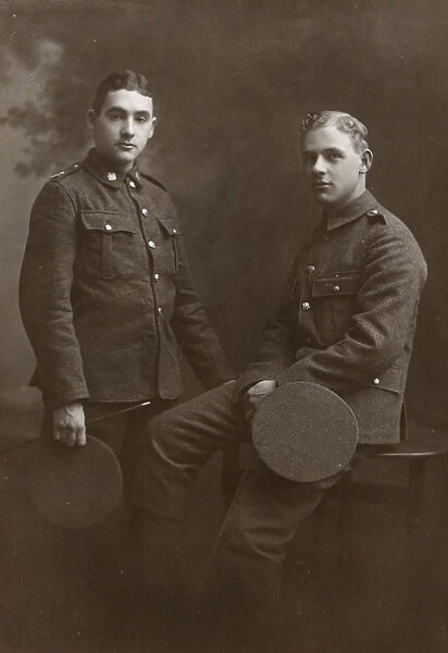 Studio photo, two brothers in uniform, WW1