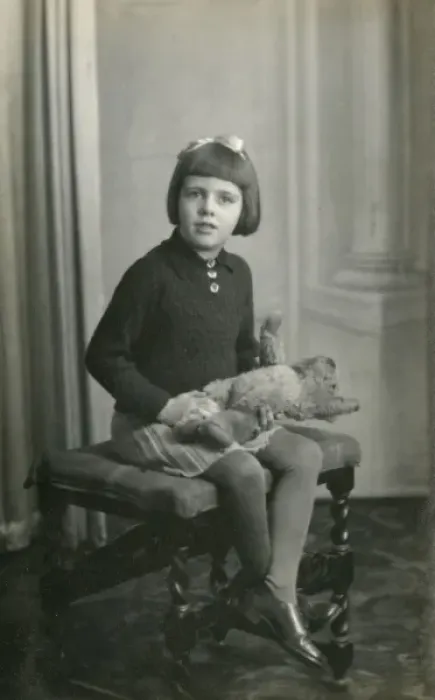 Framed Print : Studio photo of young girl and teddy bear Framed Print : Studio photo of young girl and teddy bear