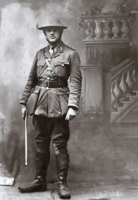Framed Print : Studio photo, young man of Royal Fusiliers, WW1 Framed Print : Studio photo, young man of Royal Fusiliers, WW1