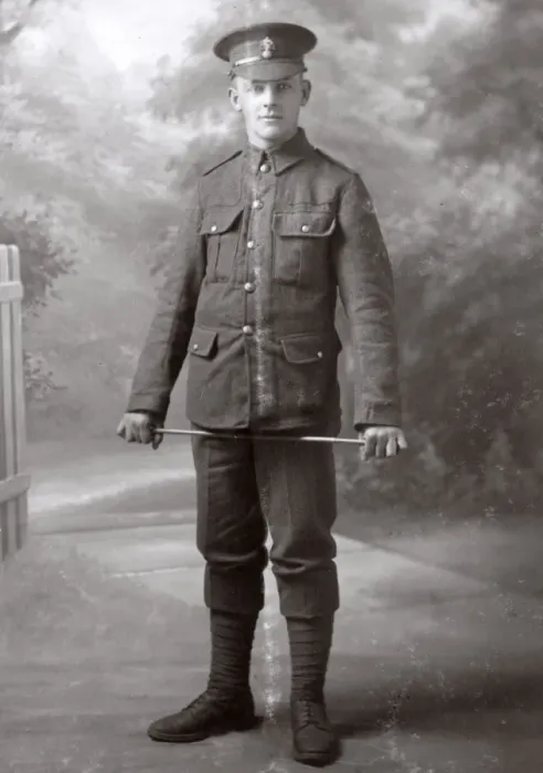 Framed Print : Studio photo, young man in UOTC uniform, WW1 Framed Print : Studio photo, young man in UOTC uniform, WW1