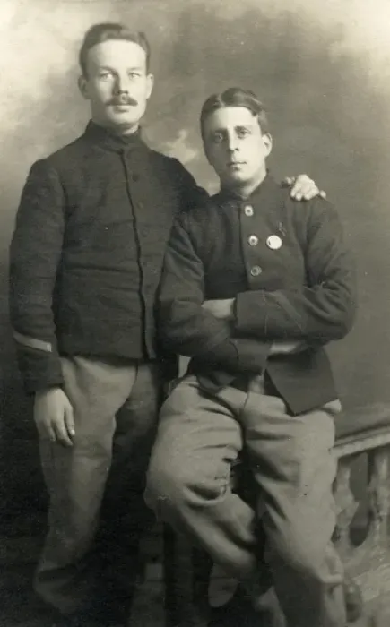 Framed Print : Studio photograph of two Belgian NCOs Framed Print : Studio photograph of two Belgian NCOs