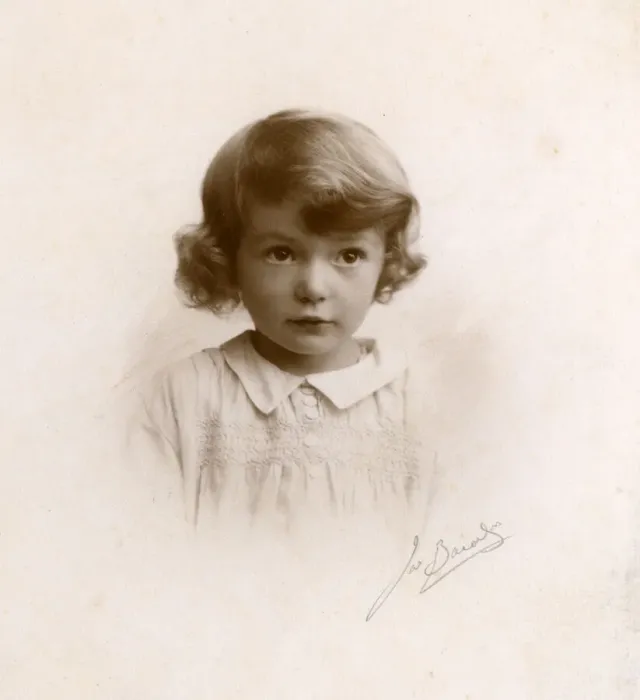Framed Print : Studio portrait of little girl, circa 1930s Framed Print : Studio portrait of little girl, circa 1930s