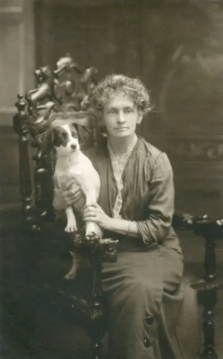 Framed Print : Studio portrait, woman with Jack Russell dog Framed Print : Studio portrait, woman with Jack Russell dog
