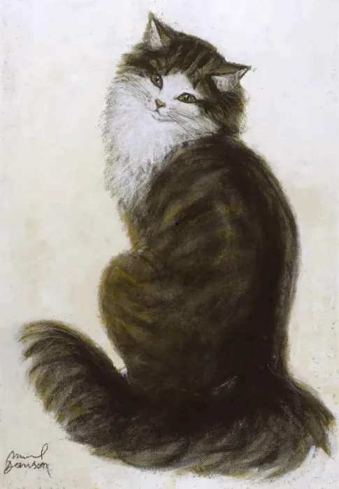 Framed Print : Study of a cat by Muriel Dawson Framed Print : Study of a cat by Muriel Dawson