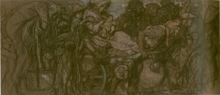 Framed Print : Study for Exodus, by Frank Brangwyn, WW1 Framed Print : Study for Exodus, by Frank Brangwyn, WW1