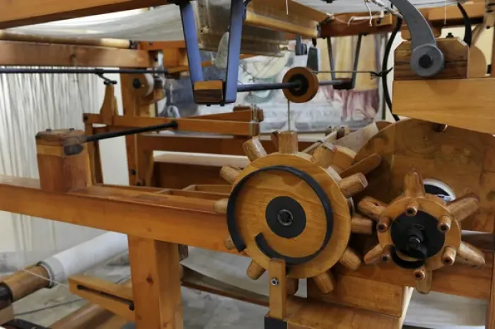 Framed Print : Study of Leonardo da Vinci. Mechanical loom. 15th century. D Framed Print : Study of Leonardo da Vinci. Mechanical loom. 15th century. D