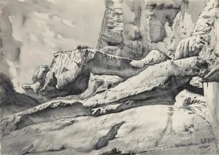 Framed Print : Study of a rocky cliffside outcrop Framed Print : Study of a rocky cliffside outcrop
