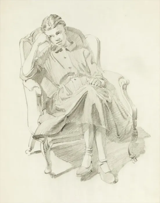 Framed Print : Study of a seated woman Framed Print : Study of a seated woman